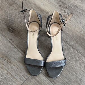 Nine West Metallic Silver Heels